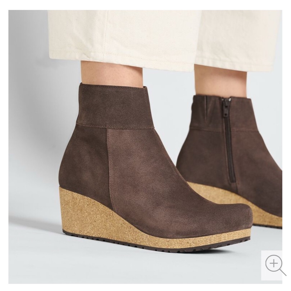 Brown Suede Wedge Ankle Boots